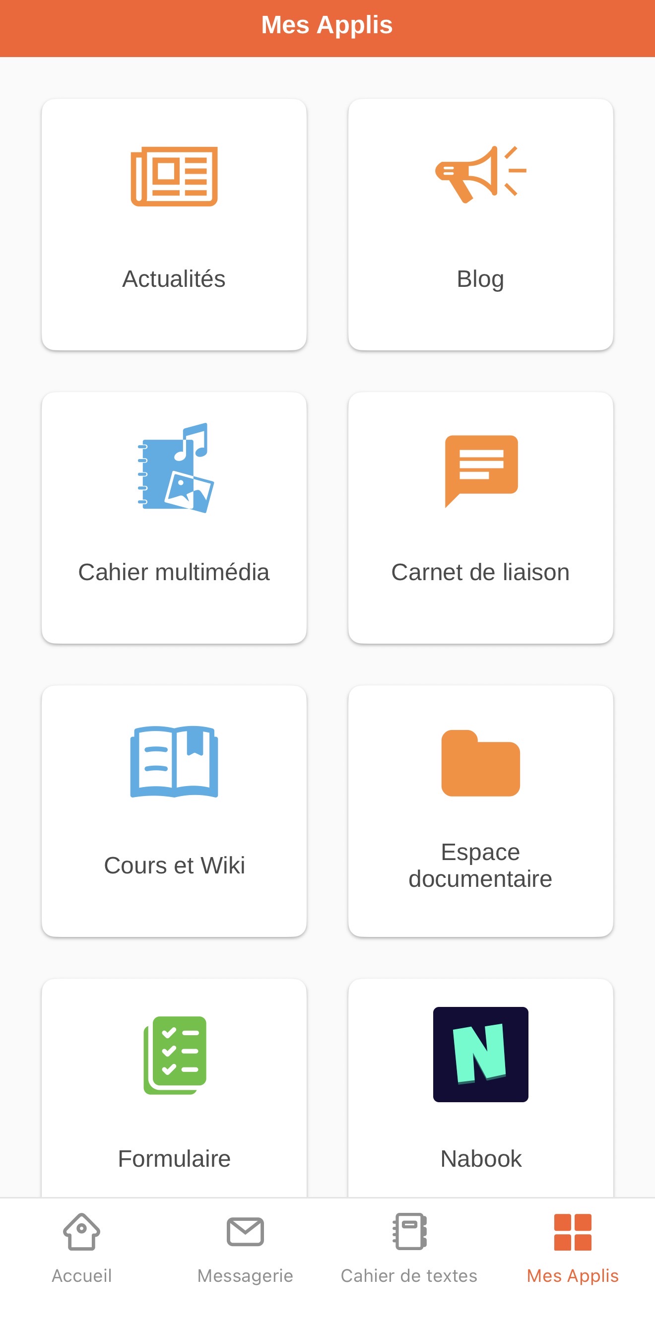 Interface One Pocket &mdash; application mobile ENT de l&rsquo;&eacute;cole